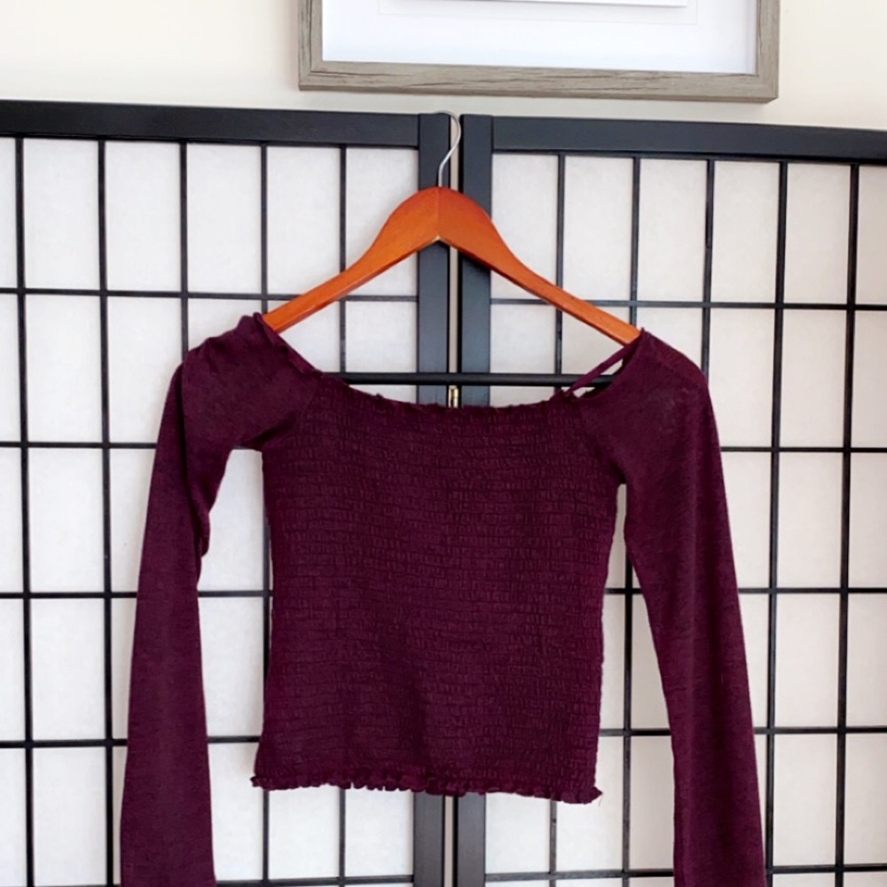 Dark purple off the shoulder top